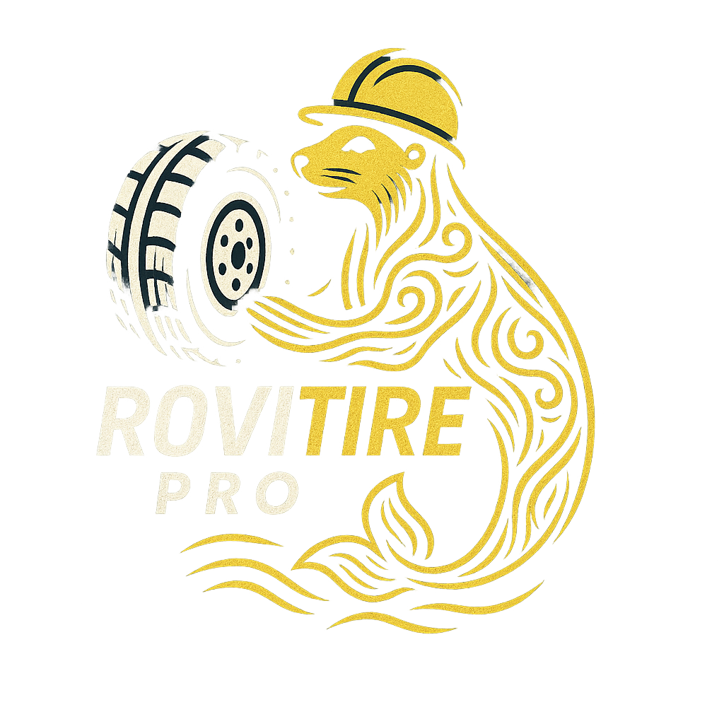 RoviTire mascot with commercial wheel